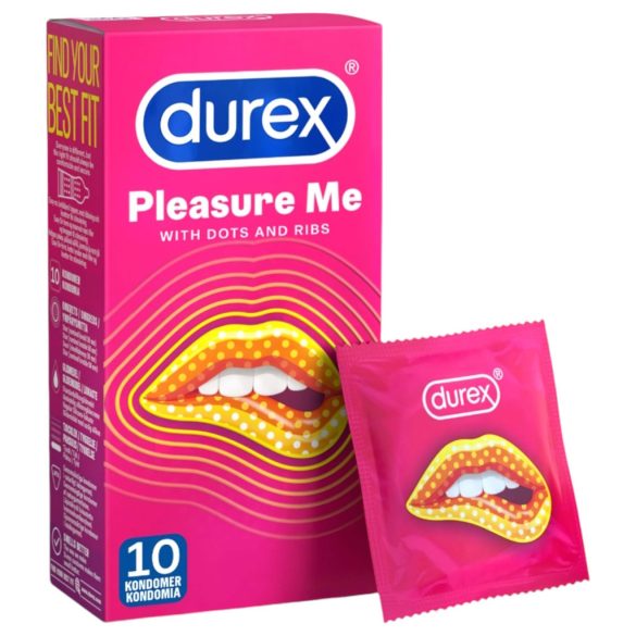 Durex Pleasure Me - bordás-pontozott óvszer (10db)