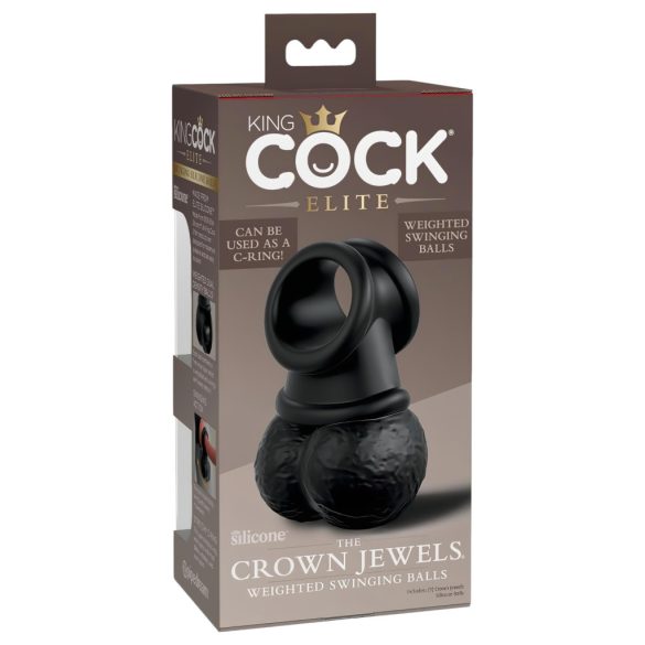 / King Cock Elite Crown Jewels - herefeltét műpéniszhez (fekete)