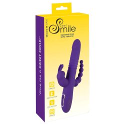   SMILE Triple - akkus, tripla karos, forgó-lökő vibrátor (lila)