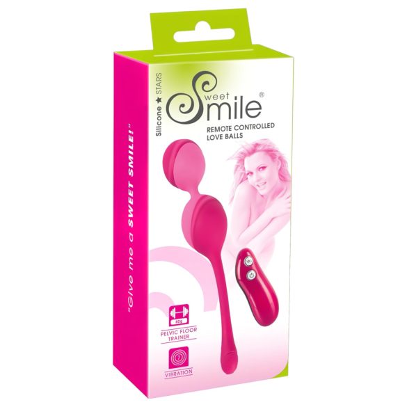 SMILE Love Balls - rádiós vibrációs tojás -82g (pink)