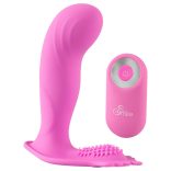 SMILE G-Spot Panty - akkus, rádiós felcsatolható vibrátor (pink)