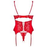 / Obsessive Amor Cherris - harisnyatartós csipke szett (piros)