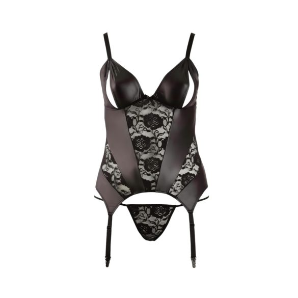 Cottelli - Virágos női felső, molett fazonban (fekete)