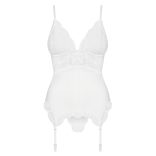 / Obsessive 810-COR-2 - csipke harisnyatartós szett (fehér)