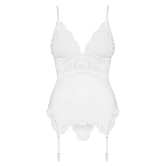 / Obsessive 810-COR-2 - csipke harisnyatartós szett (fehér)