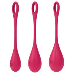   Satisfyer Yoni Power 1 - gésagolyó szett - piros (3 részes)