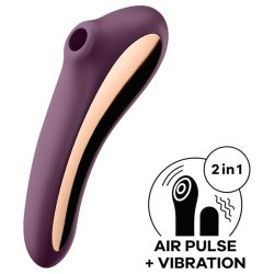   Satisfyer Dual Kiss - 2in1, hüvelyi és csiklóvibrátor (lila)