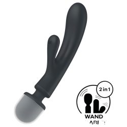   Satisfyer Triple Lover - G-pont és masszírozó vibrátor (ezüst)