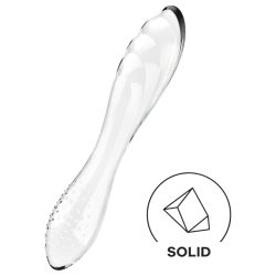   Satisfyer Dazzling Crystal 1 - 2 végű üveg dildó (áttetsző)