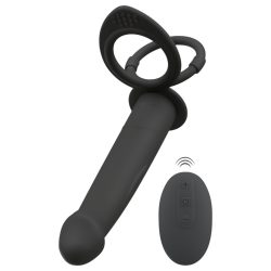   Black Velvet Double F - felcsatolható anál vibrátor (fekete)