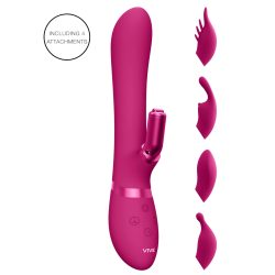   Vive Chou - akkus, cserélhető fejes csiklókaros vibrátor (pink)