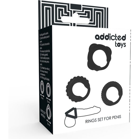 Addicted Toys C-gyűrű készlet fekete (3 db)