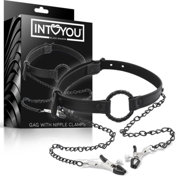 INTOYOU - szájpecek bimbócsipesszel (fekete)
