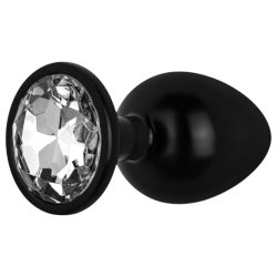   / Easytoys Anal Collection - fém anál plug kővel - M (fekete)