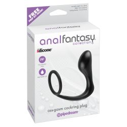   analfantasy ass-gasm plug - análujj dildó péniszgyűrűvel (fekete)