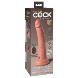   King Cock Elite 7 - tapadótalpas, rádiós, élethű vibrátor (18cm) - natúr