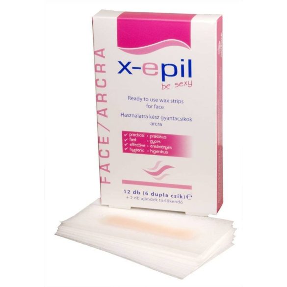 X-Epil Hideg szörtelenítő arcgyantázó csík - 12 db