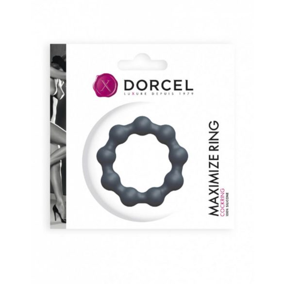 Dorcel Maximize - gömbös, szilikon péniszgyűrű (szürke)