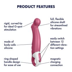   Satisfyer Petting Hippo - akkus, vízálló vibrátor (magenta)