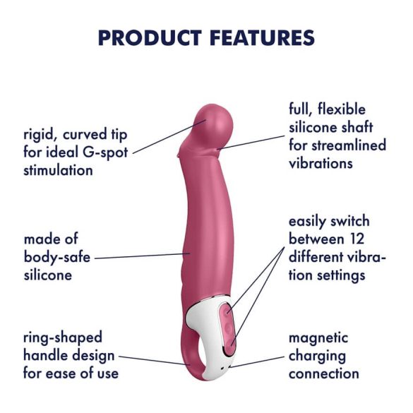 Satisfyer Petting Hippo - akkus, vízálló vibrátor (magenta)