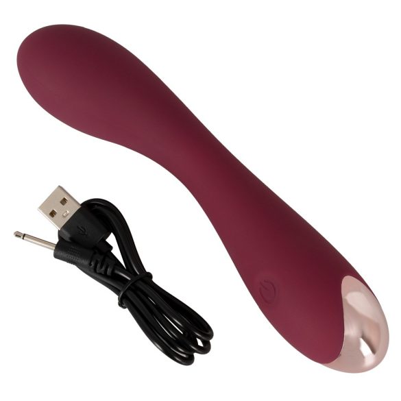 Curved G-Spot - akkus, szilikon G-pont vibrátor (bordó)