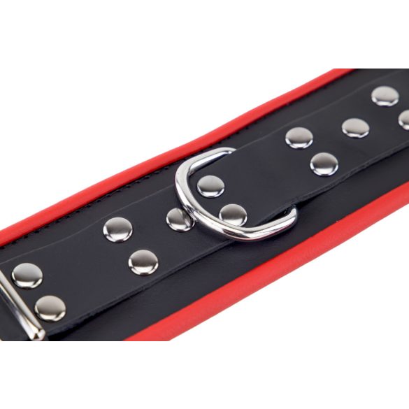 Bőr bokakötők – fekete-piros prémium érzékiség