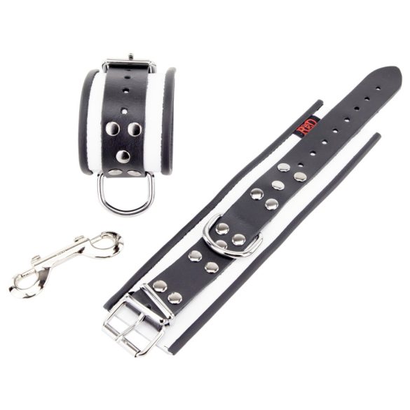 Prémium bőr bilincs – fehér/fekete színben