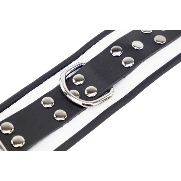 Prémium bőr bilincs – fehér/fekete színben