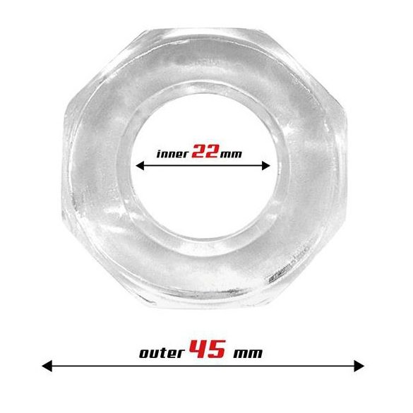 Soft Cockring Polygon – átlátszó, prémium péniszgyűrű
