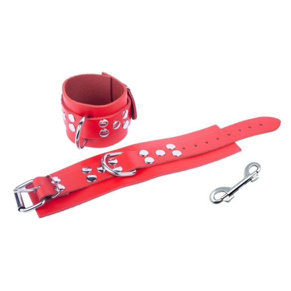 Prémium vörös bőr bilincs – érzéki kötözéshez