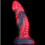 Squax – prémium, 18 cm-es, fekete-piros dildó