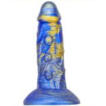 Dildo Fantasy Bulstrix – prémium kék-arany dildó 15cm