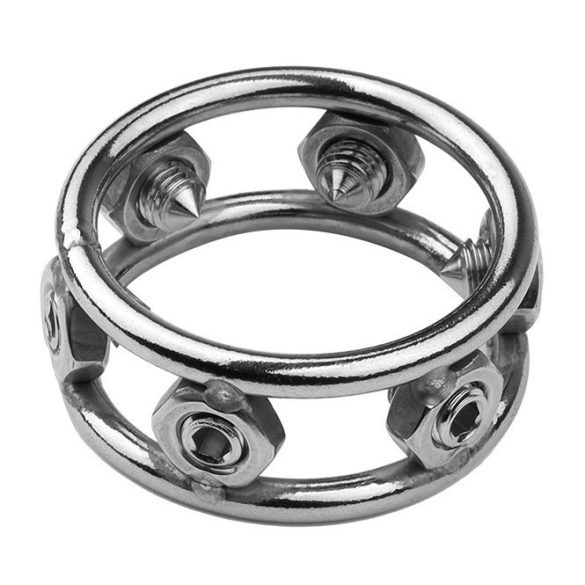 Fém péniszgyűrű acél tüskékkel - prémium vágyfokozó