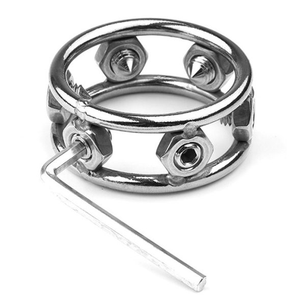 Fém péniszgyűrű acél tövisekkel – prémium érzékiség