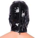 Xrub - fekete latex fejfedő cipzárral