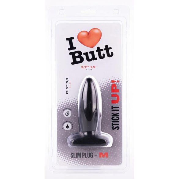 Plug Slim M I Love Butt – prémium anális kiegészítő, fekete