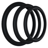 Prémium fekete gumi péniszgyűrű szett – 3 darabos