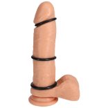 Prémium fekete gumi péniszgyűrű szett – 3 darabos