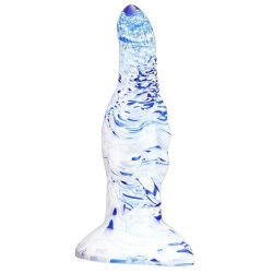 Skurix – prémium fehér-kék dildó 19 cm hosszú