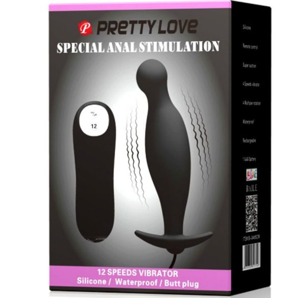 PRETTY LOVE – szilikon anális dugó 12 vibrációs móddal