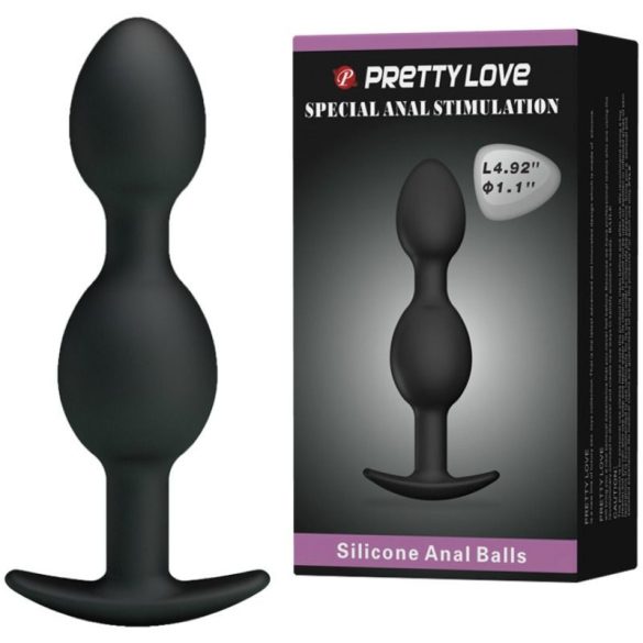 PRETTY LOVE – szilikon análgolyók 12,5 cm – fekete