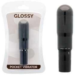 GLOSSY - elegáns zseb-vibrátor fekete színben