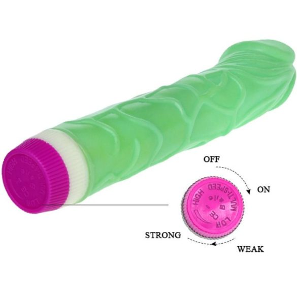 BAILE - 23 cm-es zöld vibrátor a gyönyör hullámaival