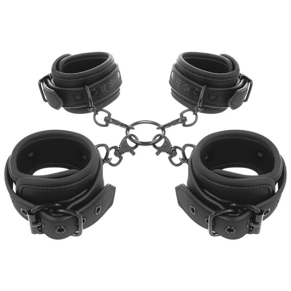 FETISH SUBMISSIVE – bőrkezes kézi-és bokakötöző szett