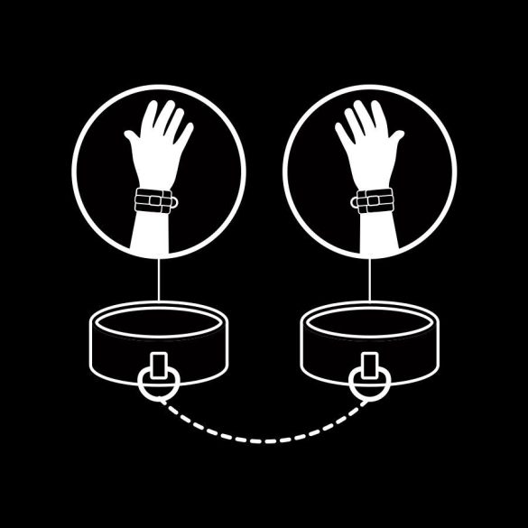 FETISH SUBMISSIVE – vegán bőr kézbilincs, puha béléssel