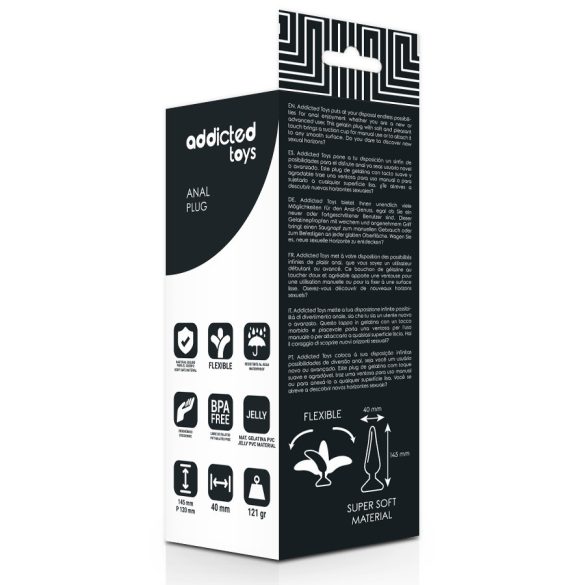 ADDICTED TOYS – prémium fekete anális dugó 14,5 cm