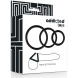 ADDICTED TOYS – fekete péniszgyűrű szett prémium élményhez