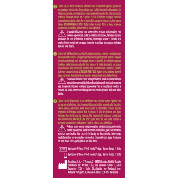 CONTROL - melegítő hatású síkosító, 75 ml