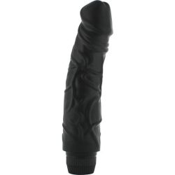 SEVEN CREATIONS – prémium fekete vibrátor 22 cm hosszú