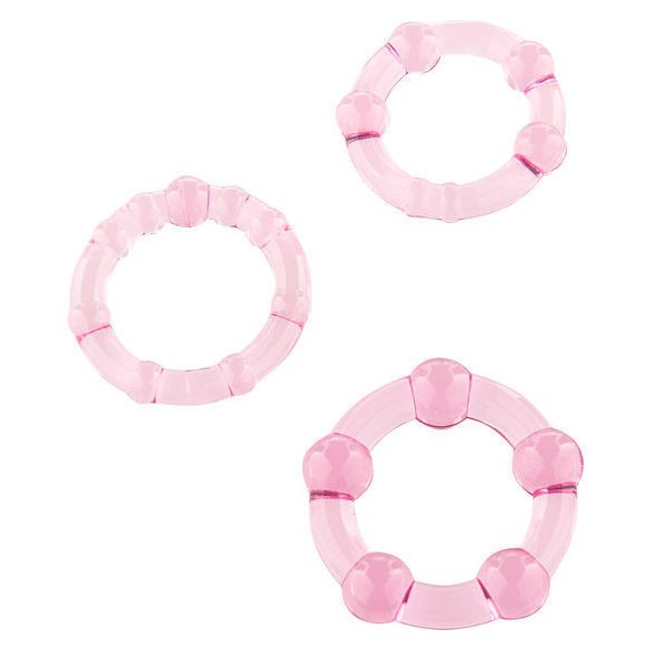 SEVEN CREATIONS – három részes rózsaszín péniszgyűrű készlet